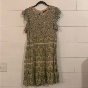 Anthropologie green varun bahl dress